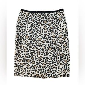 White House Black Market Leopard Print Skirt size 6